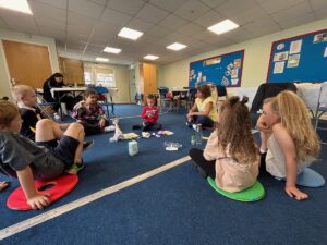 Children in a group learning